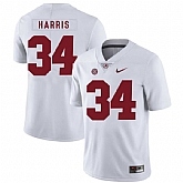 Alabama Crimson Tide 34 Damien Harris White Nike College Football Jersey Dzhi,baseball caps,new era cap wholesale,wholesale hats
